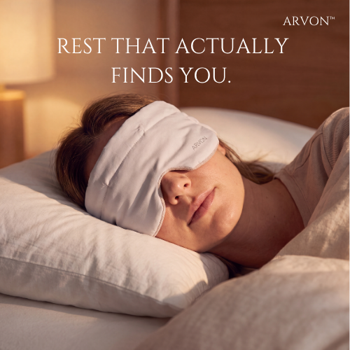 ARVON™ Dual-Sided Weighted Sleep Mask — Arctic Ice Silk & Cashmere Plush Suede
