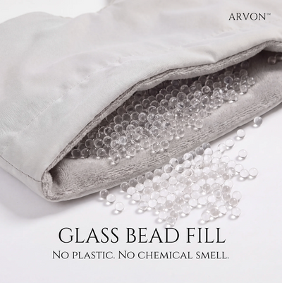 ARVON™ Dual-Sided Weighted Sleep Mask — Arctic Ice Silk & Cashmere Plush Suede